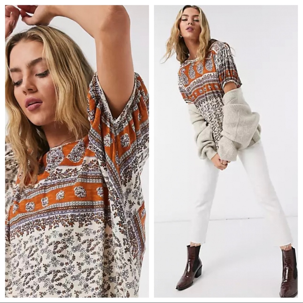 NWT Free People Paisley Top - Picture 2 of 9
